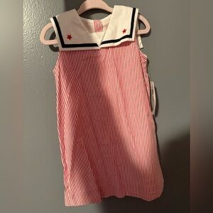 Polo by Ralph Lauren Red and White Striped Kids Dress